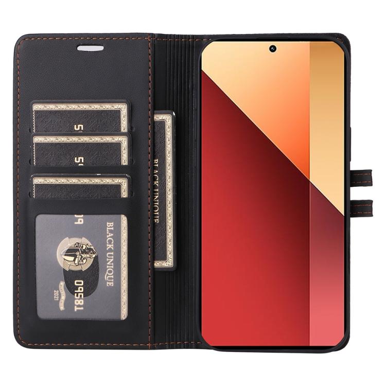 For Redmi Note 14S 4G / Note 13 Pro 4G Stitched Magnetic Buckle Leather Phone Case