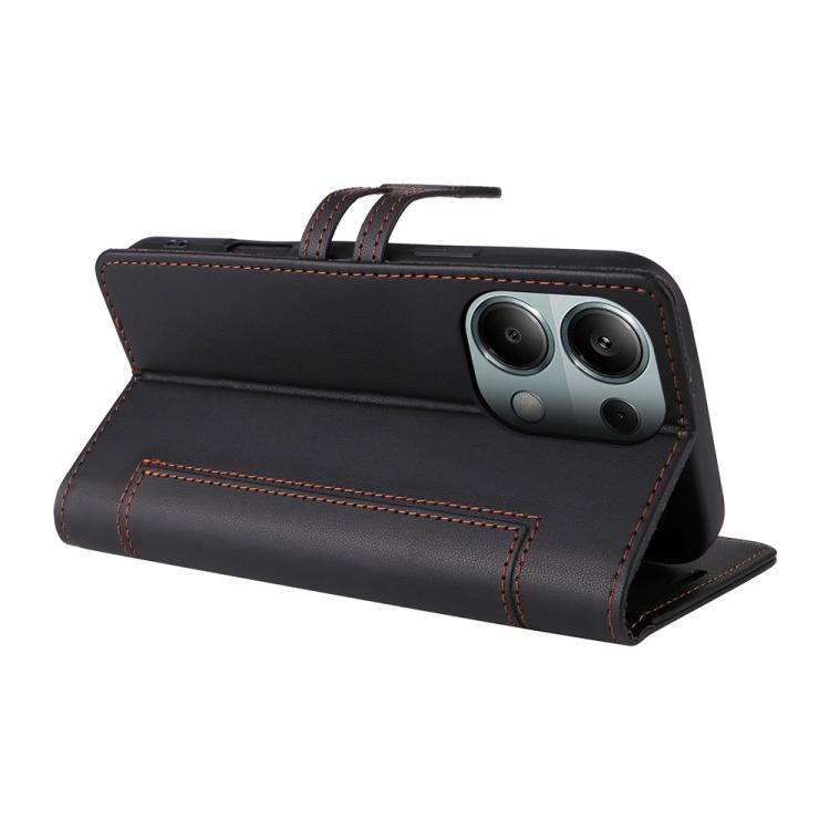 For Redmi Note 14S 4G / Note 13 Pro 4G Stitched Magnetic Buckle Leather Phone Case