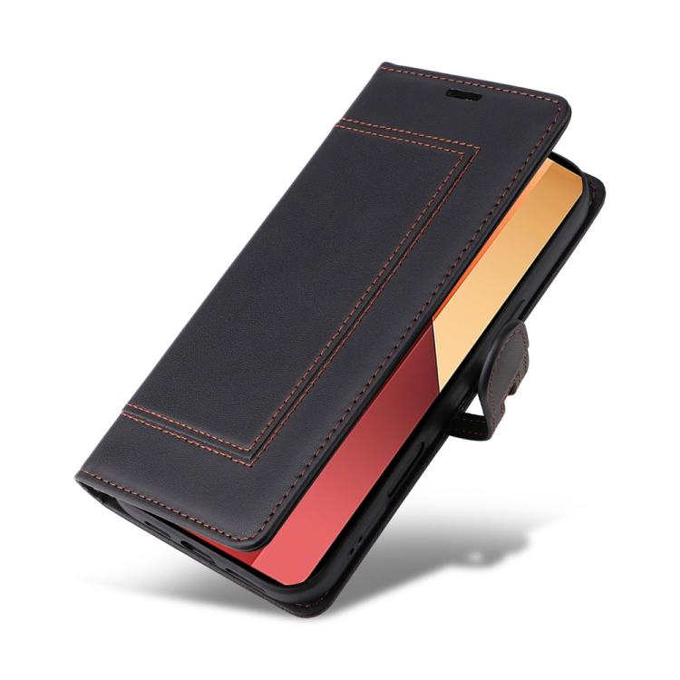 For Redmi Note 14S 4G / Note 13 Pro 4G Stitched Magnetic Buckle Leather Phone Case