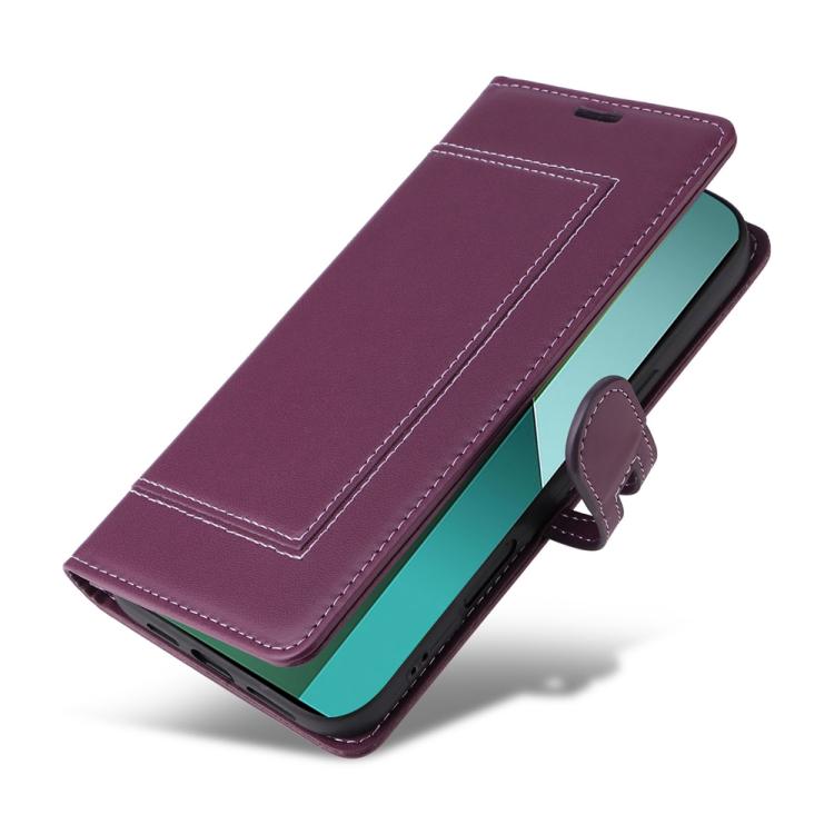 For Redmi Note 13 Pro 5G / Xiaomi Poco X6 Stitched Magnetic Buckle Leather Phone Case