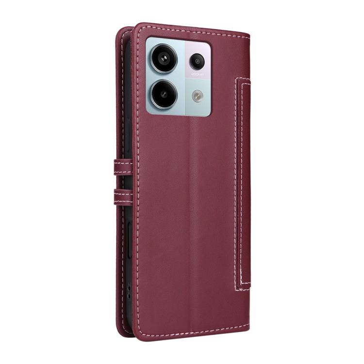 For Redmi Note 13 Pro 5G / Xiaomi Poco X6 Stitched Magnetic Buckle Leather Phone Case
