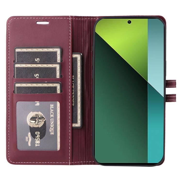 For Redmi Note 13 Pro 5G / Xiaomi Poco X6 Stitched Magnetic Buckle Leather Phone Case
