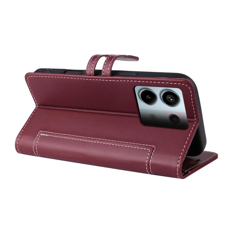 For Redmi Note 13 Pro 5G / Xiaomi Poco X6 Stitched Magnetic Buckle Leather Phone Case