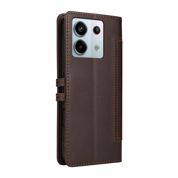 For Redmi Note 13 Pro 5G / Xiaomi Poco X6 Stitched Magnetic Buckle Leather Phone Case