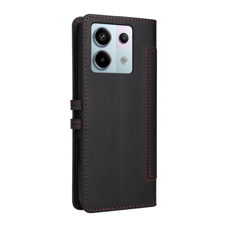 For Redmi Note 13 Pro 5G / Xiaomi Poco X6 Stitched Magnetic Buckle Leather Phone Case