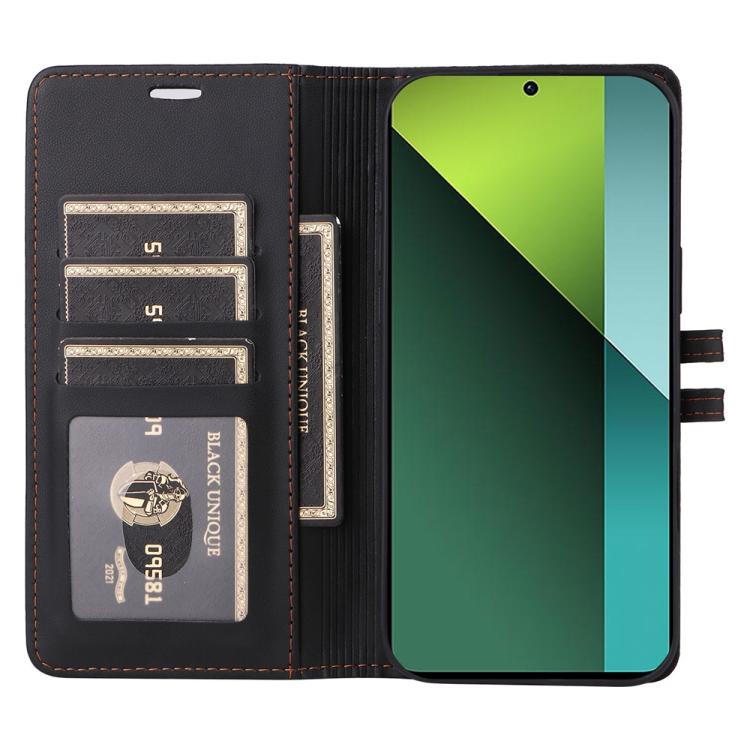 For Redmi Note 13 Pro 5G / Xiaomi Poco X6 Stitched Magnetic Buckle Leather Phone Case