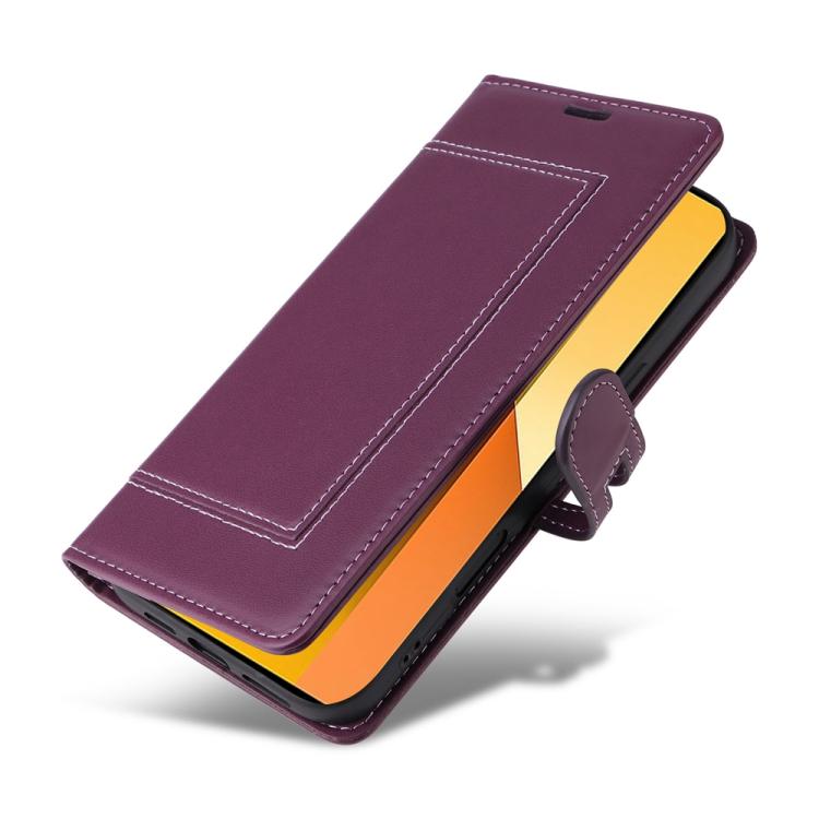 For Redmi Note 13 5G Stitched Magnetic Buckle Leather Phone Case