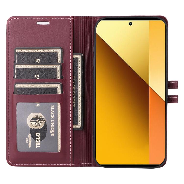 For Redmi Note 13 5G Stitched Magnetic Buckle Leather Phone Case