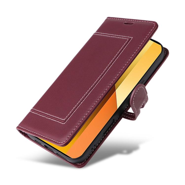 For Redmi Note 13 5G Stitched Magnetic Buckle Leather Phone Case