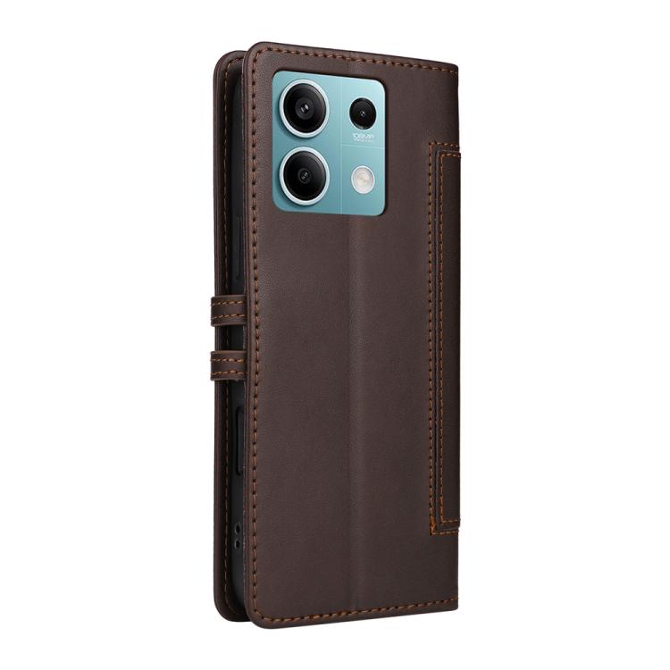 For Redmi Note 13 5G Stitched Magnetic Buckle Leather Phone Case