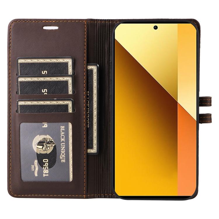 For Redmi Note 13 5G Stitched Magnetic Buckle Leather Phone Case