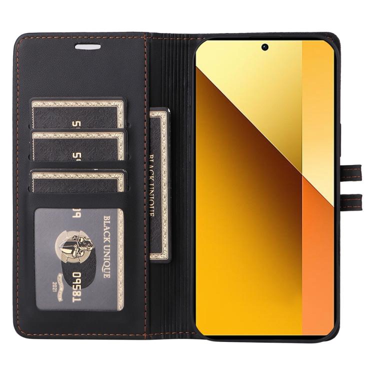For Redmi Note 13 5G Stitched Magnetic Buckle Leather Phone Case