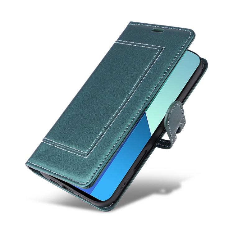 For Redmi Note 13 4G Stitched Magnetic Buckle Leather Phone Case