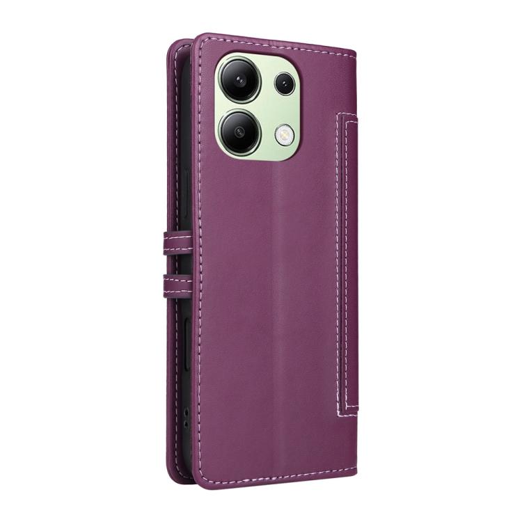 For Redmi Note 13 4G Stitched Magnetic Buckle Leather Phone Case