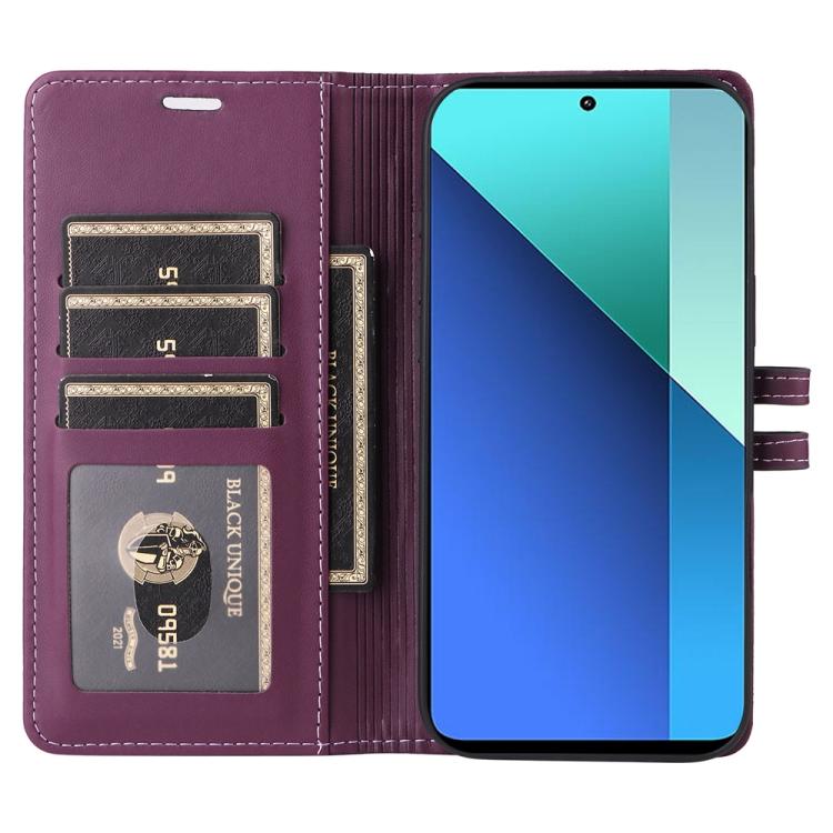 For Redmi Note 13 4G Stitched Magnetic Buckle Leather Phone Case