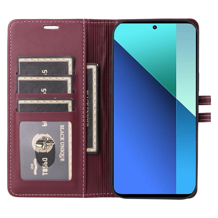 For Redmi Note 13 4G Stitched Magnetic Buckle Leather Phone Case