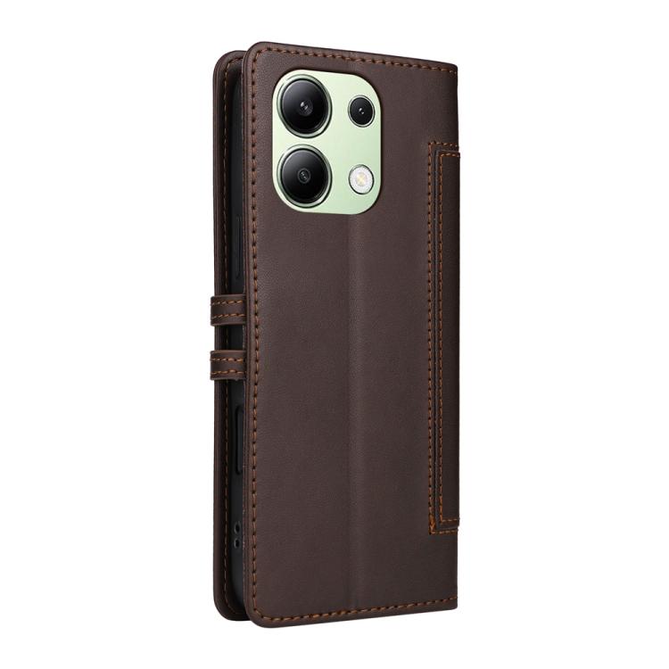 For Redmi Note 13 4G Stitched Magnetic Buckle Leather Phone Case