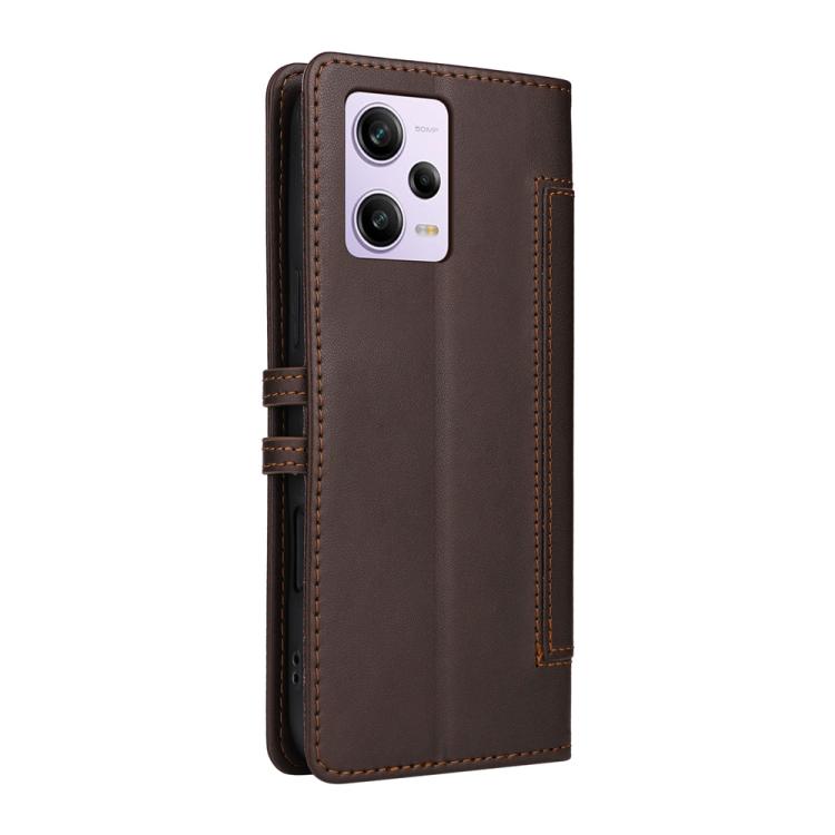 For Redmi Note 12 Pro+ Global / Note 12 Explorer Stitched Magnetic Buckle Leather Phone Case