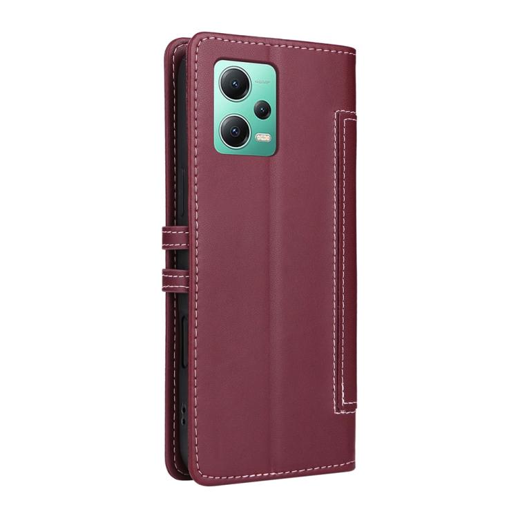 For Redmi Note 12 5G Global / Note 12R Pro Stitched Magnetic Buckle Leather Phone Case