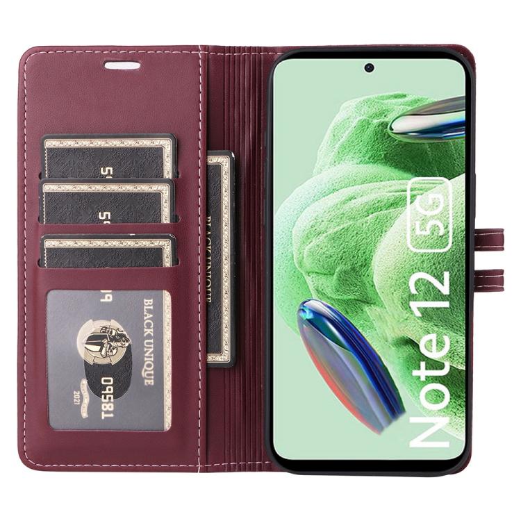 For Redmi Note 12 5G Global / Note 12R Pro Stitched Magnetic Buckle Leather Phone Case
