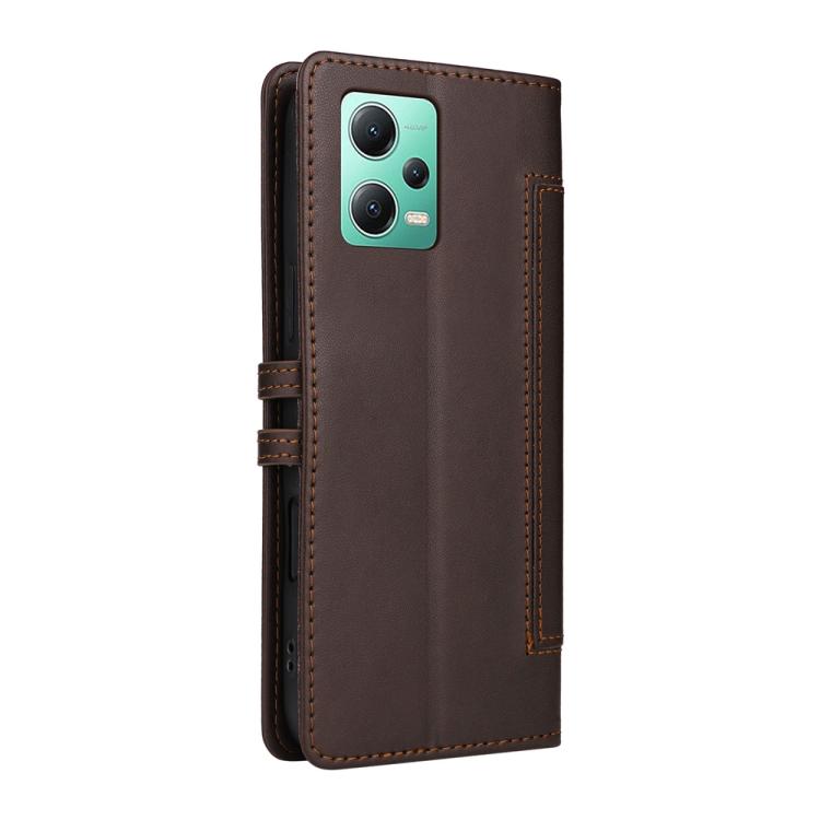 For Redmi Note 12 5G Global / Note 12R Pro Stitched Magnetic Buckle Leather Phone Case