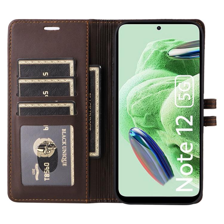 For Redmi Note 12 5G Global / Note 12R Pro Stitched Magnetic Buckle Leather Phone Case