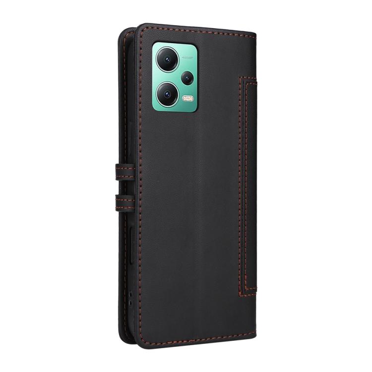 For Redmi Note 12 5G Global / Note 12R Pro Stitched Magnetic Buckle Leather Phone Case