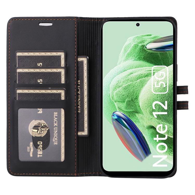 For Redmi Note 12 5G Global / Note 12R Pro Stitched Magnetic Buckle Leather Phone Case