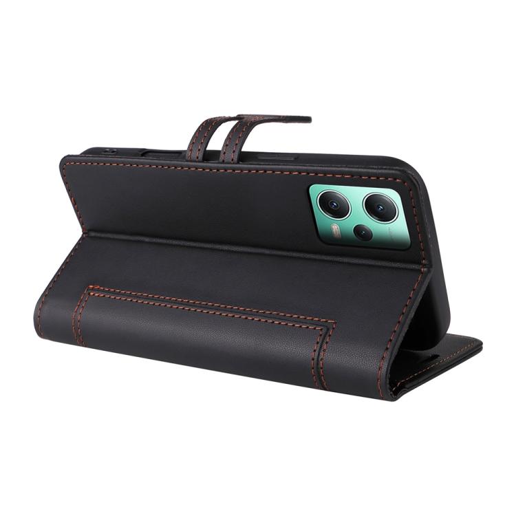 For Redmi Note 12 5G Global / Note 12R Pro Stitched Magnetic Buckle Leather Phone Case