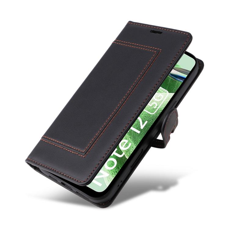 For Redmi Note 12 5G Global / Note 12R Pro Stitched Magnetic Buckle Leather Phone Case