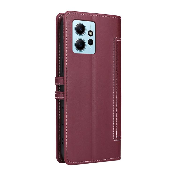 For Redmi Note 12 4G Global Stitched Magnetic Buckle Leather Phone Case
