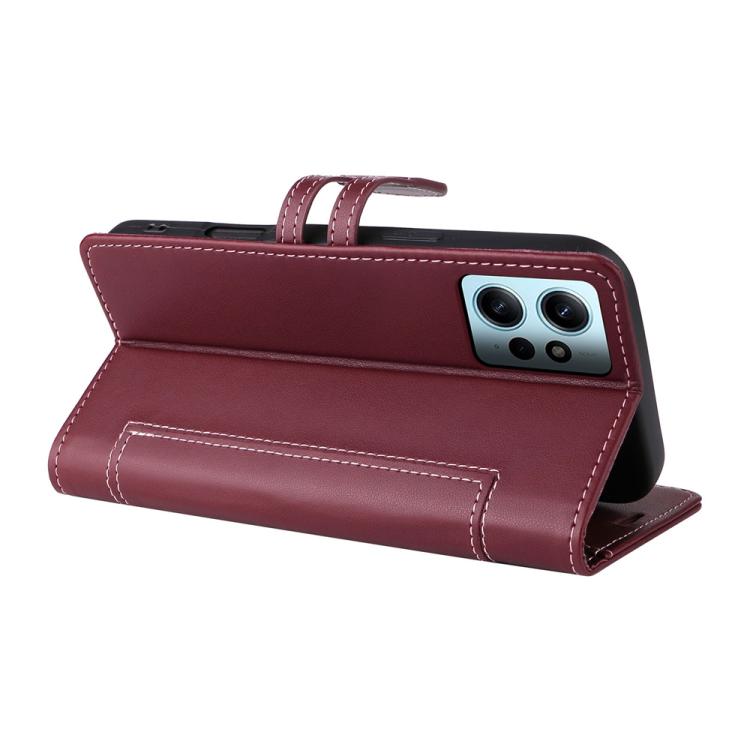 For Redmi Note 12 4G Global Stitched Magnetic Buckle Leather Phone Case