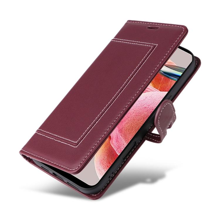 For Redmi Note 12 4G Global Stitched Magnetic Buckle Leather Phone Case