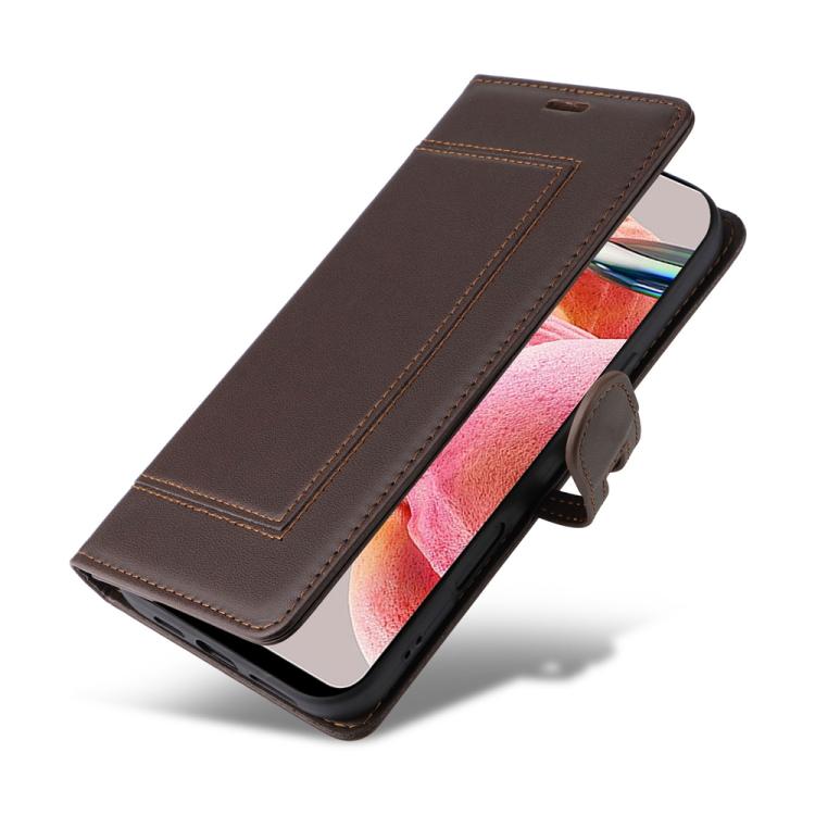 For Redmi Note 12 4G Global Stitched Magnetic Buckle Leather Phone Case