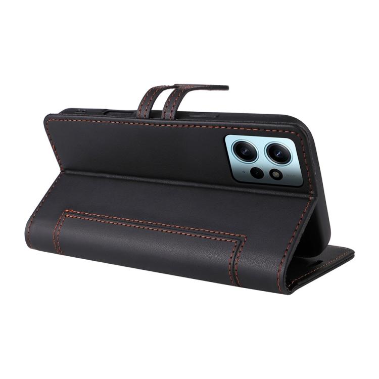 For Redmi Note 12 4G Global Stitched Magnetic Buckle Leather Phone Case