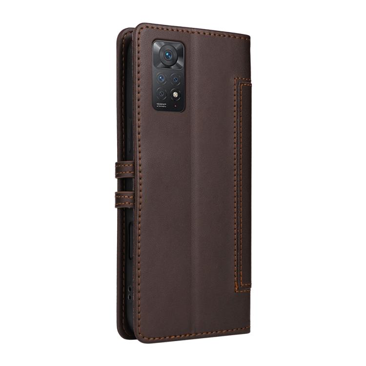 For Redmi Note 11 Pro Global / Note 11E Pro Stitched Magnetic Buckle Leather Phone Case
