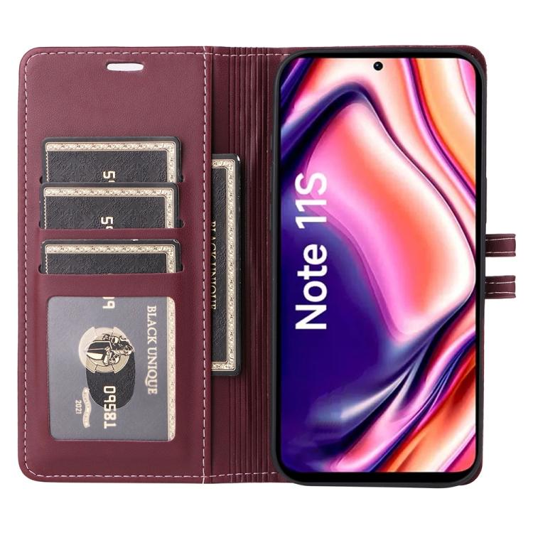 For Redmi Note 11 Global / Note 11S / Note 12S Stitched Magnetic Buckle Leather Phone Case