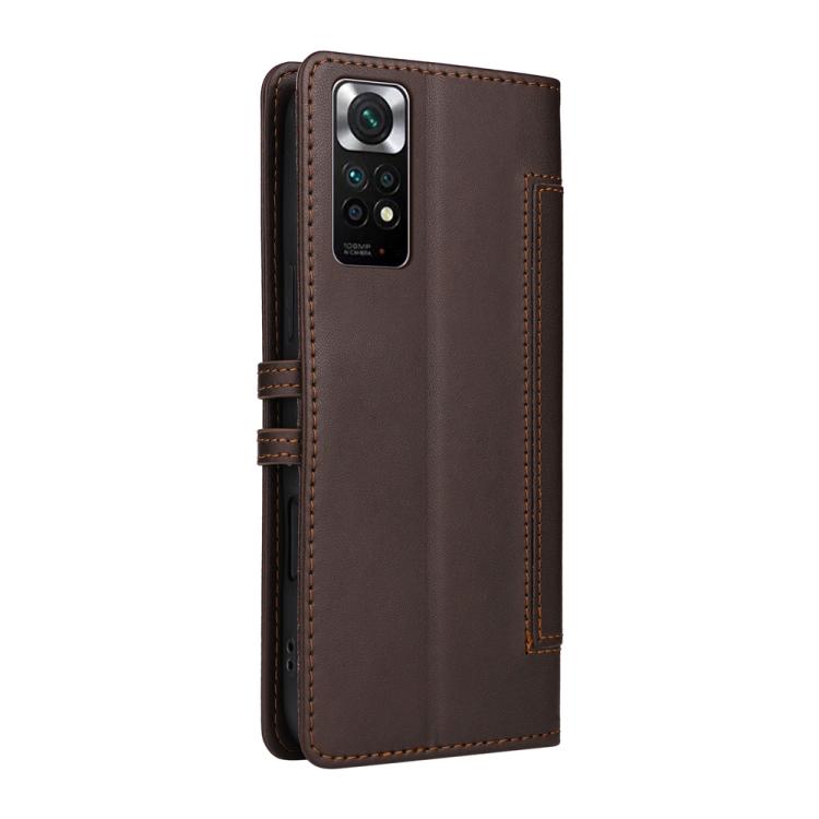 For Redmi Note 11 Global / Note 11S / Note 12S Stitched Magnetic Buckle Leather Phone Case