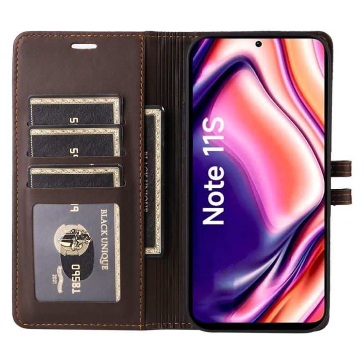 For Redmi Note 11 Global / Note 11S / Note 12S Stitched Magnetic Buckle Leather Phone Case