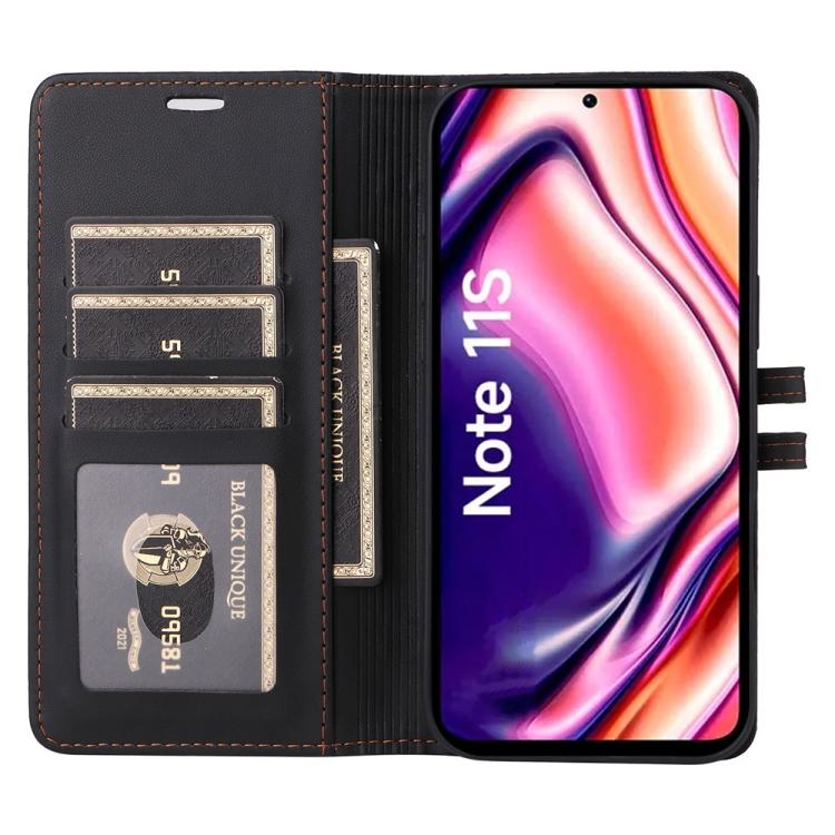 For Redmi Note 11 Global / Note 11S / Note 12S Stitched Magnetic Buckle Leather Phone Case