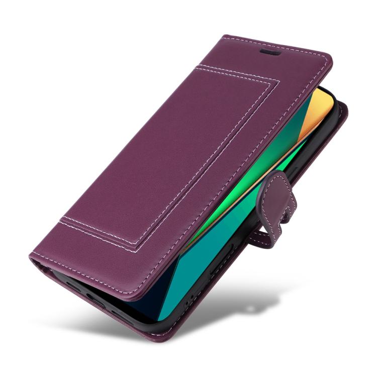 For Redmi 14C / Redmi A3 Pro / Xiaomi Poco C75 Stitched Magnetic Buckle Leather Phone Case