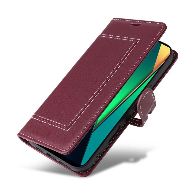 For Redmi 14C / Redmi A3 Pro / Xiaomi Poco C75 Stitched Magnetic Buckle Leather Phone Case