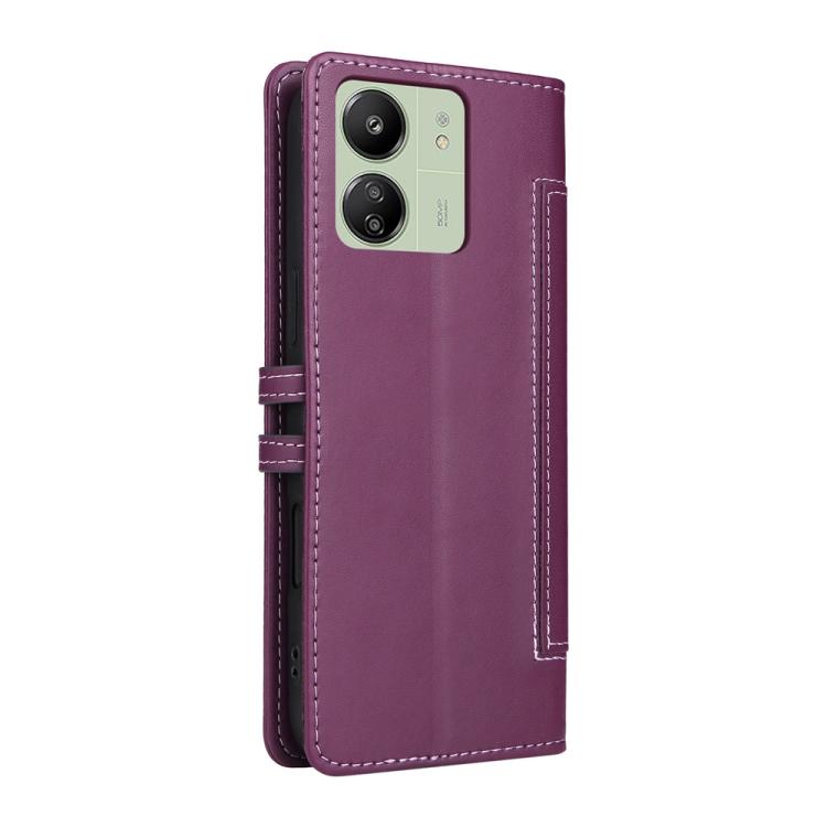 For Redmi 13C / Xiaomi Poco C65 Stitched Magnetic Buckle Leather Phone Case