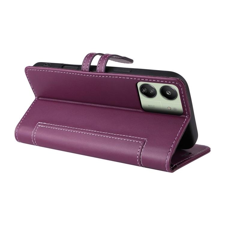 For Redmi 13C / Xiaomi Poco C65 Stitched Magnetic Buckle Leather Phone Case