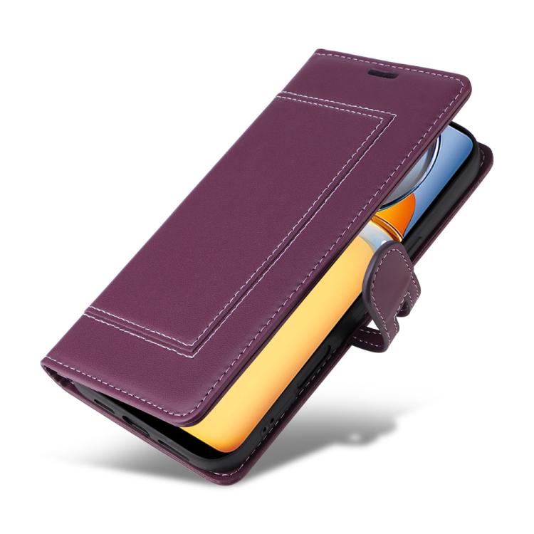 For Redmi 13C / Xiaomi Poco C65 Stitched Magnetic Buckle Leather Phone Case