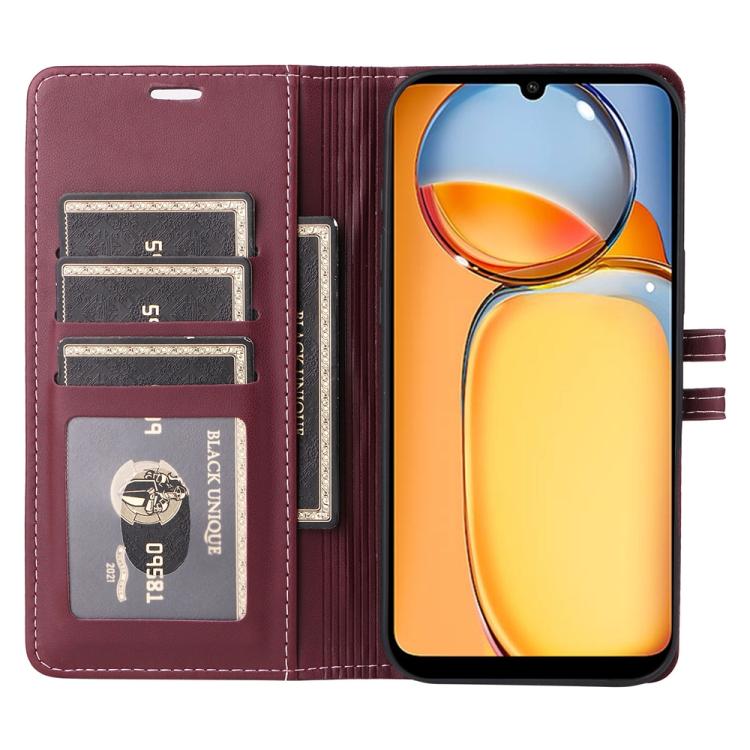 For Redmi 13C / Xiaomi Poco C65 Stitched Magnetic Buckle Leather Phone Case