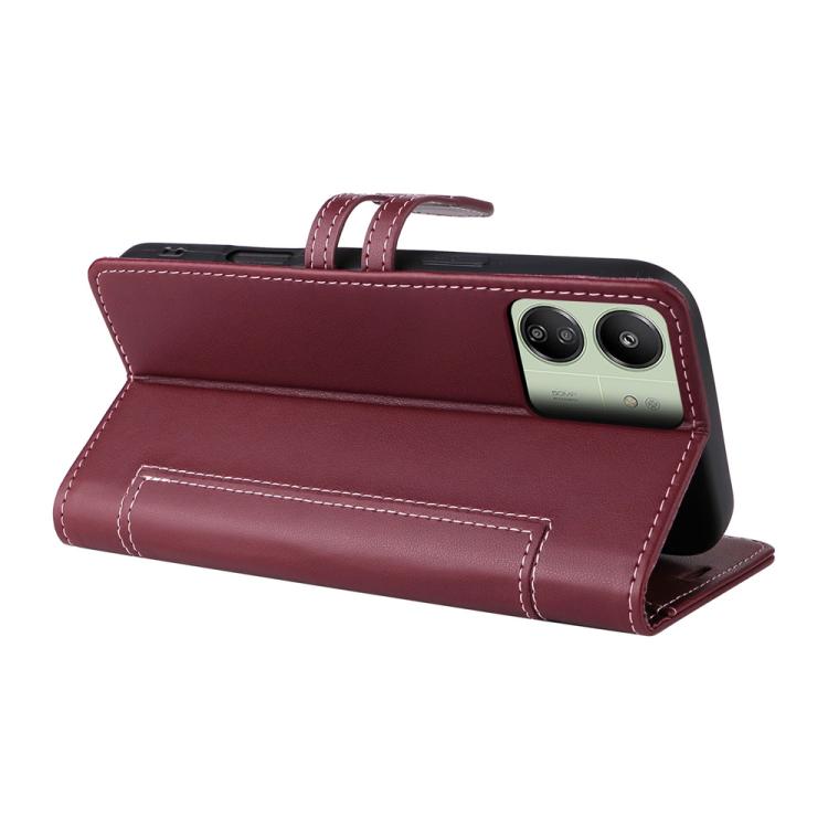 For Redmi 13C / Xiaomi Poco C65 Stitched Magnetic Buckle Leather Phone Case