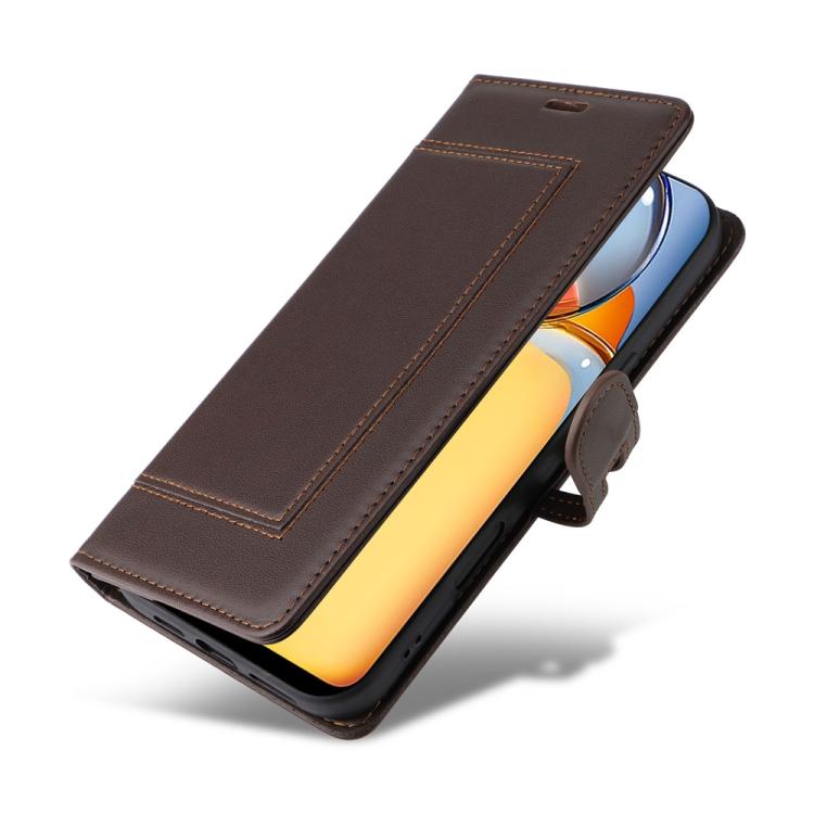 For Redmi 13C / Xiaomi Poco C65 Stitched Magnetic Buckle Leather Phone Case