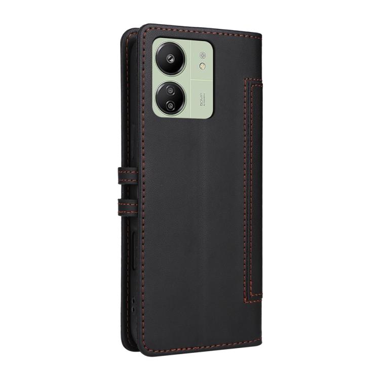 For Redmi 13C / Xiaomi Poco C65 Stitched Magnetic Buckle Leather Phone Case
