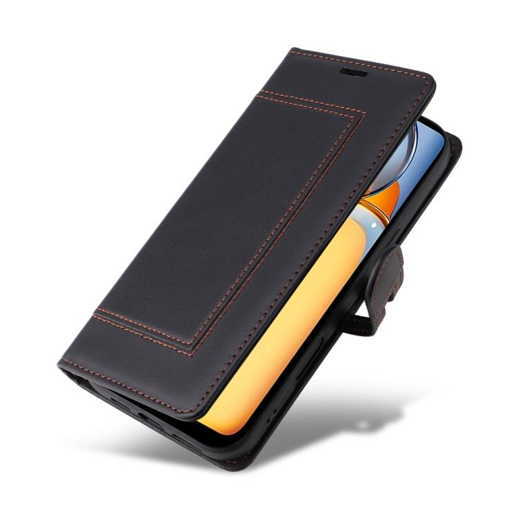 For Redmi 13C / Xiaomi Poco C65 Stitched Magnetic Buckle Leather Phone Case